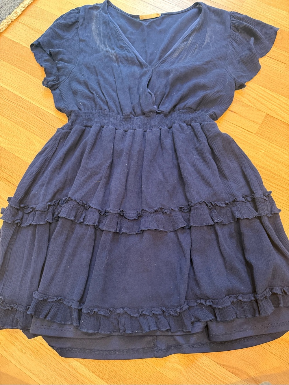 Altar’d State Navy Ruffled Tiered Dress